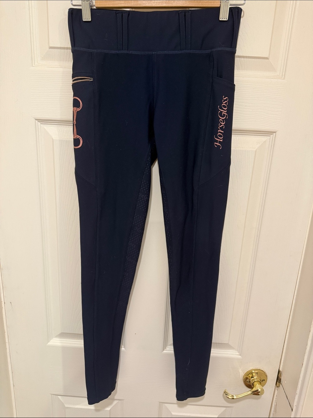 HorseGloss Women’s Navy Riding Tights (size S)